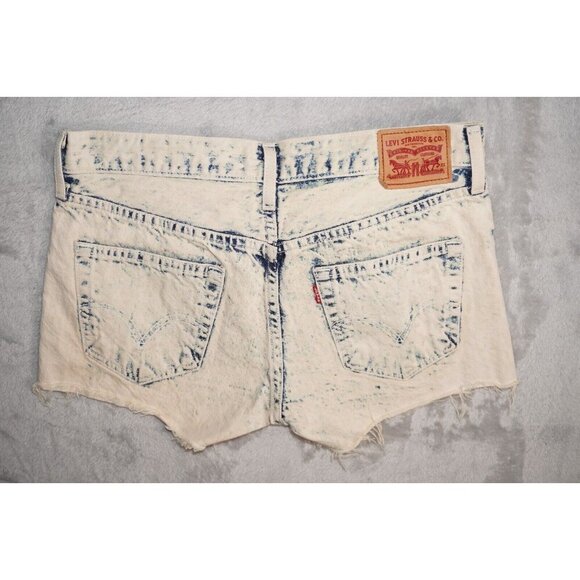 Levi’s Acid Wash Denim Shorts W26 | Vintage High-Waisted Cutoff | Y2K Grunge - Picture 7 of 11
